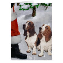 Basset Hound-Weihnachtsgeschenke Karte