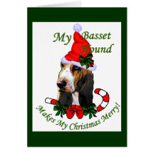 Basset Hound-Weihnachtsgeschenke Karte
