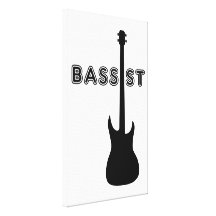 Bassist-Silhouette Leinwanddruck