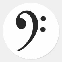 Bassschlüssel Runder Aufkleber