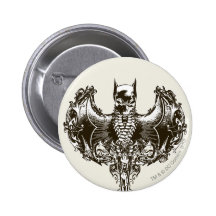 Batman-Hauben-und Schädel-Wappen Buttons