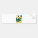 Bauer mit dem stehenden Feld der Sense retro Auto Sticker