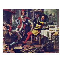 Bäuerlicher Innenraum durch Pieter Aertsen Individuelle Ankündigungskarte