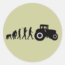 Bauers-Evolution der Landwirtschaft der Bauernhof- Runder Sticker