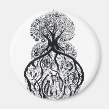 BAUM DES LEBENS - Schwarzes u. Weiß Magnete