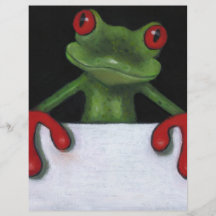 BAUM-FROSCH, DER ZEICHEN HÄLT: SIE WÄHLEN BENENNUN FLYERDRUCK