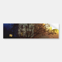 Baum-Haus - Gold und blauer Ruhm Autosticker