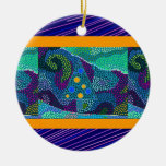 Baum-orange Streifen-Punkte Ornament