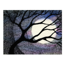 Baum-und Mond-Kreuz ausgebrütet Postkarten