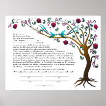 Baum von Leben ketubah mit einem hebräischen Zitat Plakatdrucke