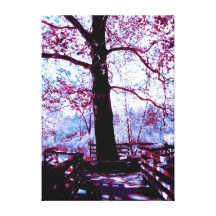 Baum von Lila Galerie Falt Leinwand
