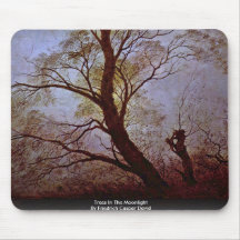 Bäume im Mondschein durch Friedrich Caspar David Mousepads