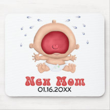 Bawling Baby - junge Mutter - fertigen Sie besonde Mousepads