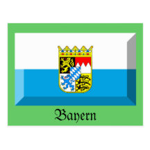 Bayern-Flaggen-Edelstein Postkarten