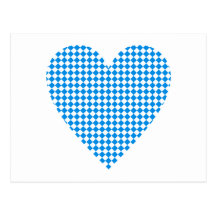 Bayern Herz Rauten Bavaria heart diamonds Postkarte