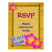 Beach Bum Custom RSVP Postcard