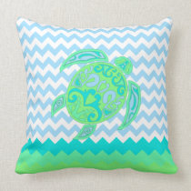 Beach Cottage Ocean Turtle Accent Pillow kissen