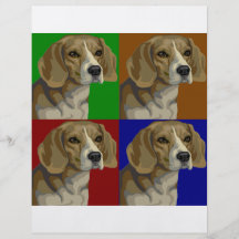 Beagle-dunkle Primärfarbcollage Flyerbedruckung