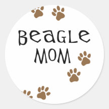Beagle-Mamma Runder Sticker