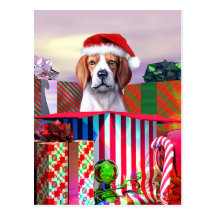 Beagle-Weihnachtsüberraschung Postkarte