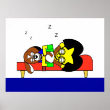Beagy und Vaterschlaf auf dem Sofa Posterdrucke