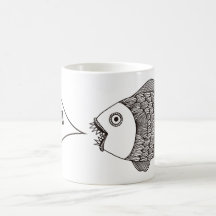 Beängstigende Fisch-Becher Kaffee Tassen