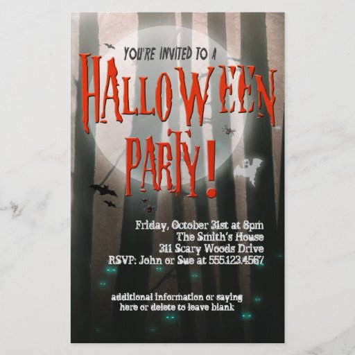 Beängstigende Holz-Halloween-Party-Einladung Flyer