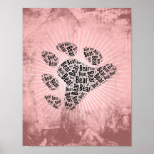 BEAR PRIDE PAW PATTERN BLACK PRINT