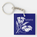 Beardsley Vintage Poppies Monogram Keychain
