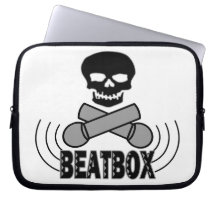 Beatbox Schädel u. Crossbone Mics Computer Sleeve Schutzhüllen
