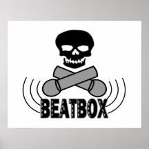 Beatbox Schädel u. Crossbone Mics Posterdrucke