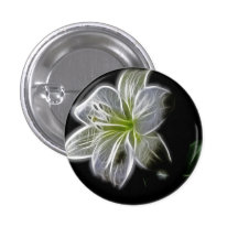 Beautiful Electric White Lily Pinback Buttons