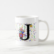 Becher des Monogramm-"J" Kaffeetassen