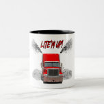 Becher mit "LITE'M OBEN!" Entwurf Teehaferl
