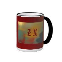 Becher - orange Monogramm Kaffeetasse