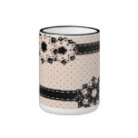 Becher-Polka-Punkt und Blumen Tasse