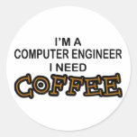 Bedarfs-Kaffee - Computertechniker Runde Aufkleber