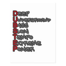 Bedeutung von DUBSTEP Postkarte