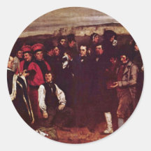 Beerdigung bei Ornan durch Courbet Gustave Runde Sticker