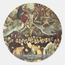 Beerdigung der Zählung Orgaz durch Greco EL Runde Sticker