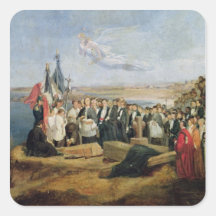 Beerdigung Vicomte de Chateaubriand Quadrataufkleber