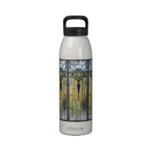 beflecktes Glasfenster-Kunst-Deko-Wasserflasche