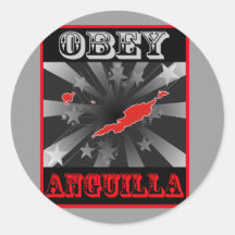 Befolgen Sie Anguilla Runder Aufkleber