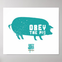 Befolgen Sie das Schwein-Plakat