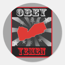 Befolgen Sie den Jemen Runder Sticker