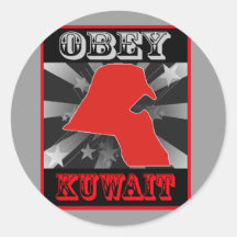 Befolgen Sie Kuwait Runder Aufkleber
