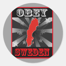 Befolgen Sie Schweden Runde Aufkleber