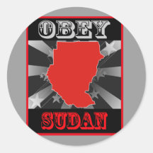 Befolgen Sie Sudan Runder Aufkleber