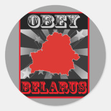 Befolgen Sie Weißrussland Runde Sticker