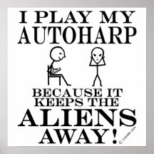 Behält Außerirdischen wegAutoharp Plakatdruck